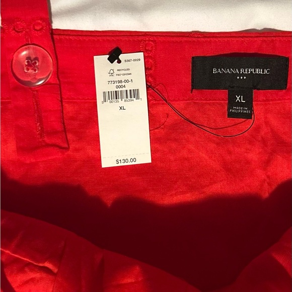 Banana Republic Women's Eyelet Mini Dress Size XL Cadmium Red New with Tags NWT - Picture 6 of 11